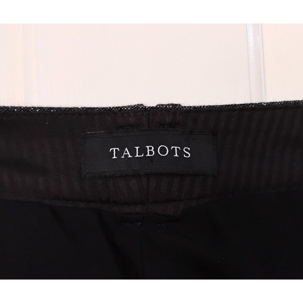 Talbots Dress Pants Womens 8P Black Tweed Wool Silk Blend Straight Leg Trousers - Picture 4 of 9